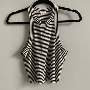 GARAGE black & white stripped halter top